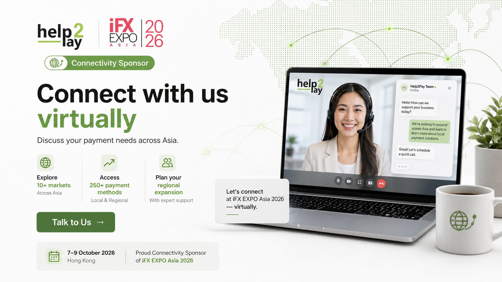 Connect with the Help2Pay team virtually during iFX EXPO Asia 2026